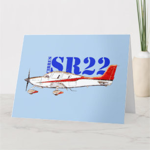 Stylized Cirrus SR22 Plane with Bold Typography Thank You Card