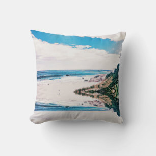 Stylized Clifton Beach Cape Town Throw Pillow