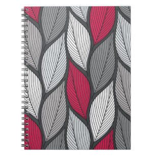 Stylized colourful leaves seamless pattern notebook
