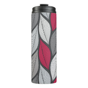 Stylized colourful leaves seamless pattern thermal tumbler