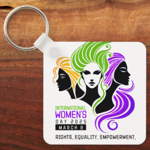 Stylized Colourful Trio of Women IWD 2025 Keychain