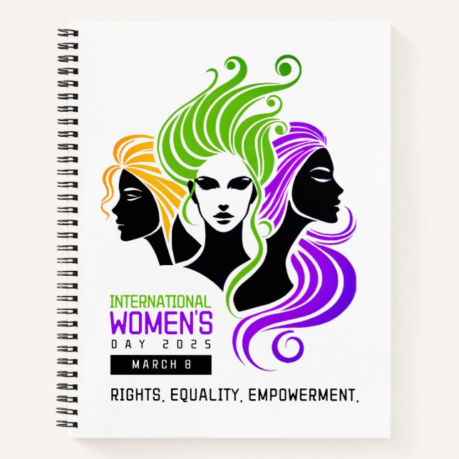 Stylized Colourful Trio of Women IWD 2025 Notebook (Front)
