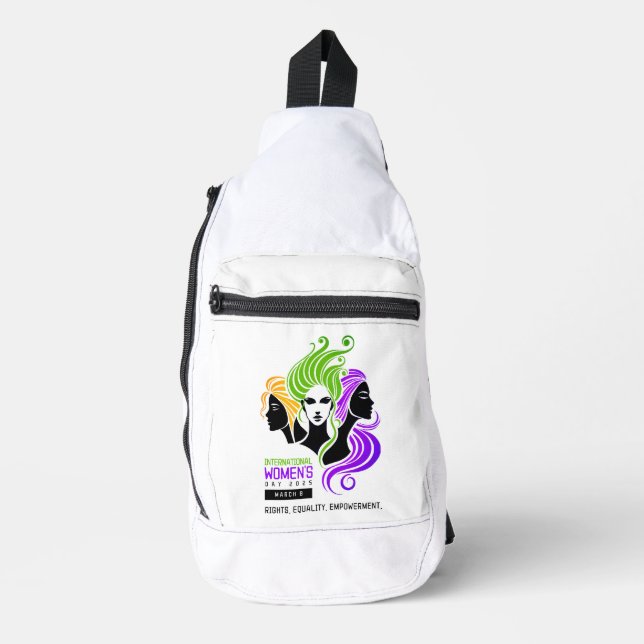 Stylized Colourful Trio of Women IWD 2025 Sling Bag (Front)