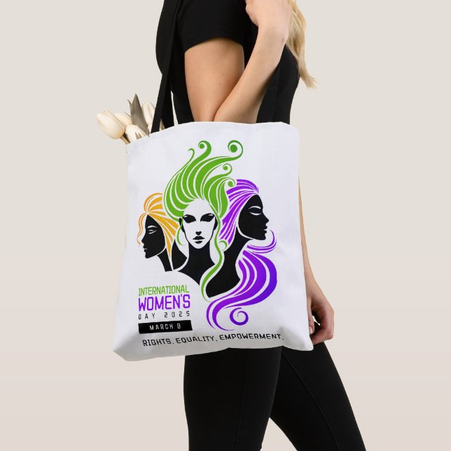Stylized Colourful Trio of Women IWD 2025 Tote Bag (Close Up)
