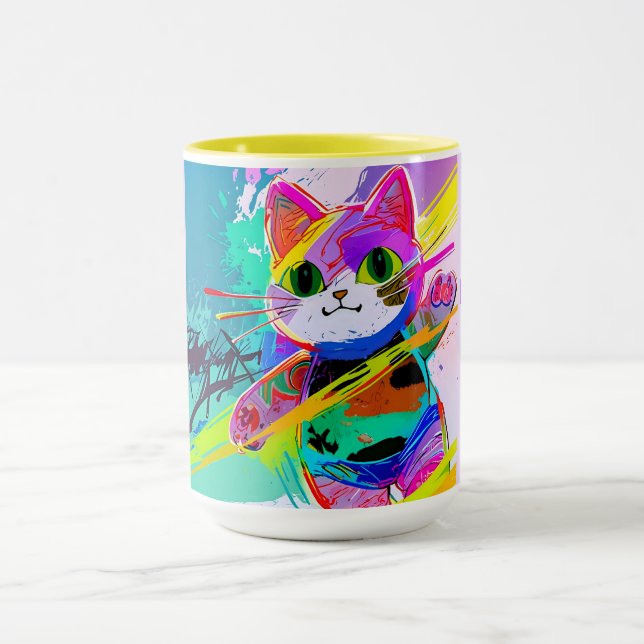 Stylized cool cat mug (Center)