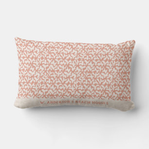 Stylized Corals Seashell Beige Textured Lumbar Pillow