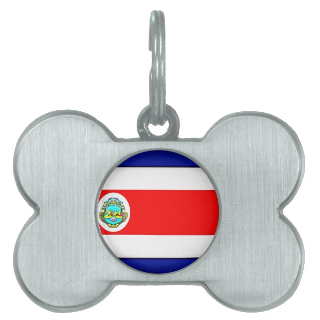 Stylized Costa Rica Flag Pet Name Tag (Front)