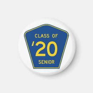 Stylized County Route sign   Class of 2020 Senior Magnet