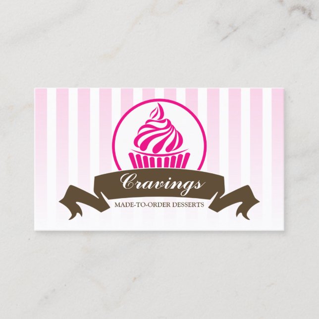 Stylized Cupcake Bakery Business Card (Front)