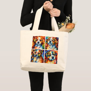 Stylized Cute Puppies Tote Bag