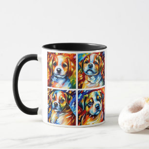Stylized Cute Puppy Portraits Coffee Mug