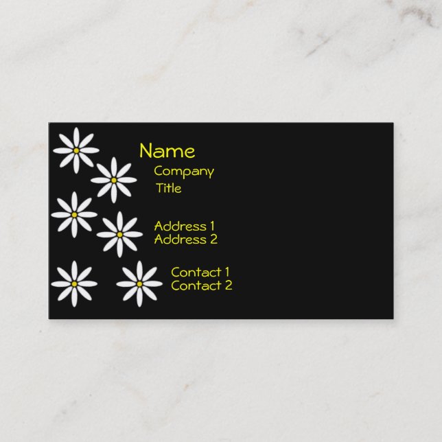 Stylized Daisies Profile Card (Front)