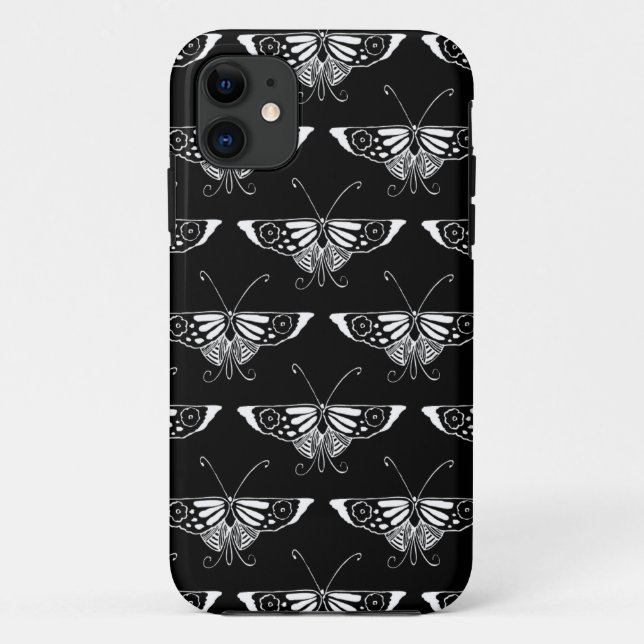 Stylized Deco butterfly  - black and white Case-Mate iPhone Case (Back)