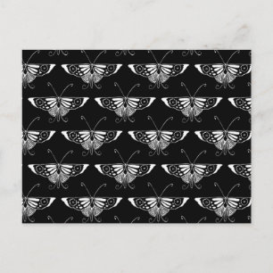 Stylized Deco butterfly - black and white Postcard