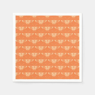 Stylized Deco butterfly - coral orange Napkin