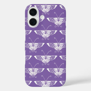 Stylized Deco butterfly - dusty lilac iPhone 16 Case
