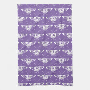 Stylized Deco butterfly - dusty lilac Kitchen Towel