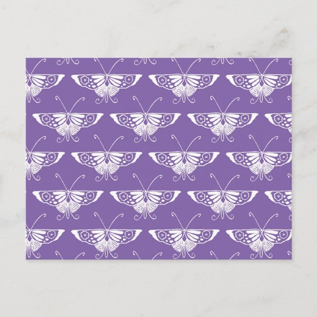 Stylized Deco butterfly  - dusty lilac Postcard (Front)