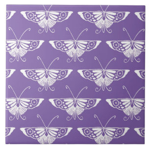 Stylized Deco butterfly - dusty lilac Tile