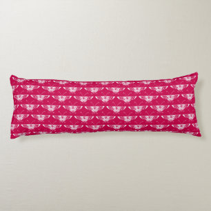Stylized Deco butterfly - fuchsia pink Body Pillow