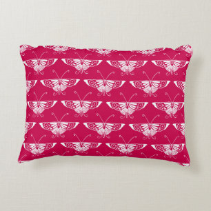 Stylized Deco butterfly - fuchsia pink Decorative Pillow