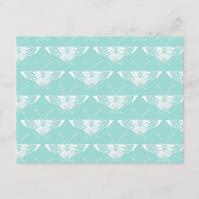 Stylized Deco butterfly  - ice blue Postcard (Front)