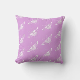 Stylized Deco butterfly - light orchid Throw Pillow