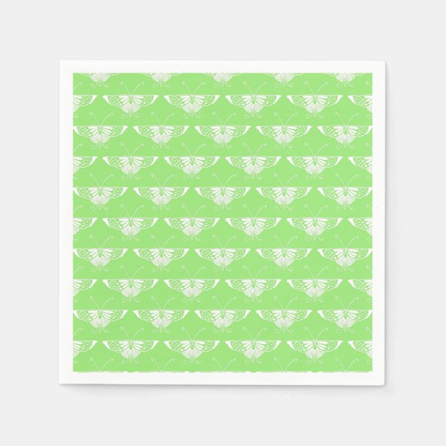 Stylized Deco butterfly  - lime green Napkin (Front)