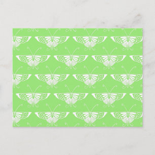 Stylized Deco butterfly  - lime green Postcard