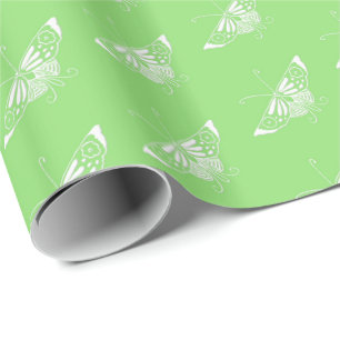 Stylized Deco butterfly  - lime green Wrapping Paper