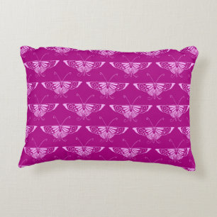 Stylized Deco butterfly - magenta and pink Accent Pillow