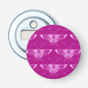 Stylized Deco butterfly - magenta and pink Bottle Opener