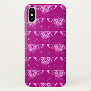 Stylized Deco butterfly  - magenta and pink iPhone X Case
