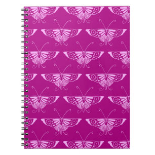 Stylized Deco butterfly  - magenta and pink Notebook