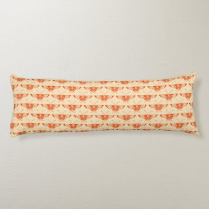 Stylized Deco butterfly - mandarin orange Body Pillow