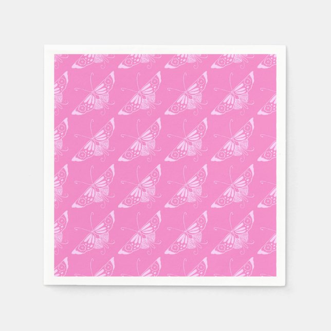 Stylized Deco butterfly  - orchid pink Napkin (Front)