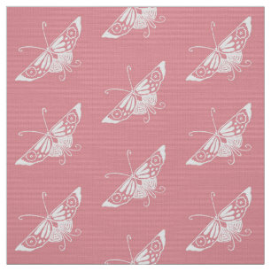 Stylized Deco Butterfly, Shell Pink Fabric