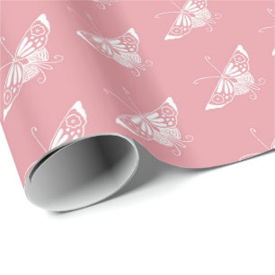 Stylized Deco butterfly - shell pink Wrapping Paper