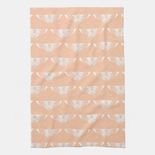 Stylized Deco butterfly - soft peach Kitchen Towel