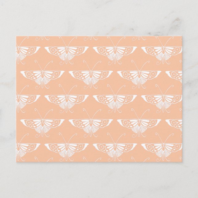 Stylized Deco butterfly  - soft peach Postcard (Front)