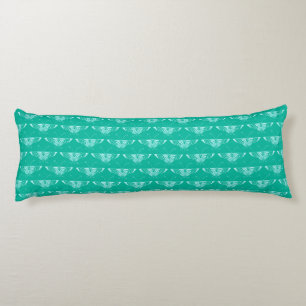 Stylized Deco butterfly  - turquoise and aqua Body Pillow