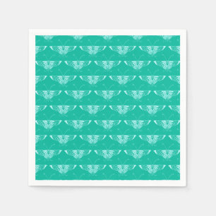 Stylized Deco butterfly - turquoise and aqua Napkin