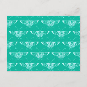 Stylized Deco butterfly  - turquoise and aqua Postcard