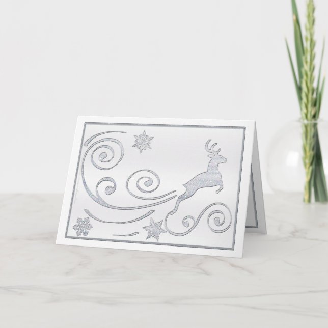 Stylized Deer Holiday Card (Front)