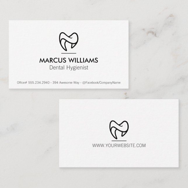 Stylized Dental Logo Business Card (Front/Back)