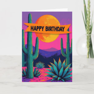 Stylized Desert Birthday Wish Card
