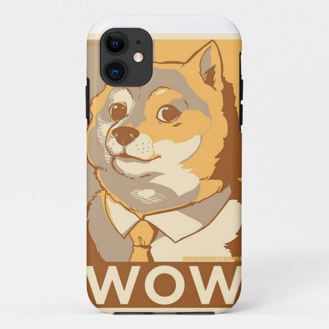 Stylized Doge WOW phone case (Back)