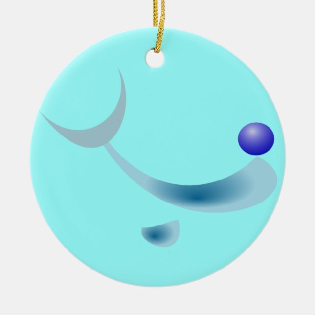 stylized dolphin Christmas Ornament (Front)