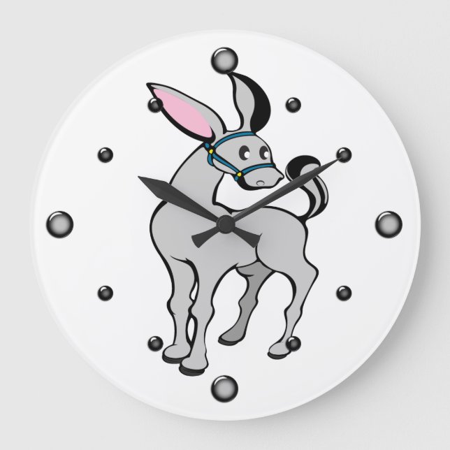 Stylized Donkey Wall Clock (Front)