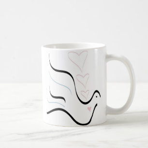 Stylized Dove in Pastel Colours Coffee Mug